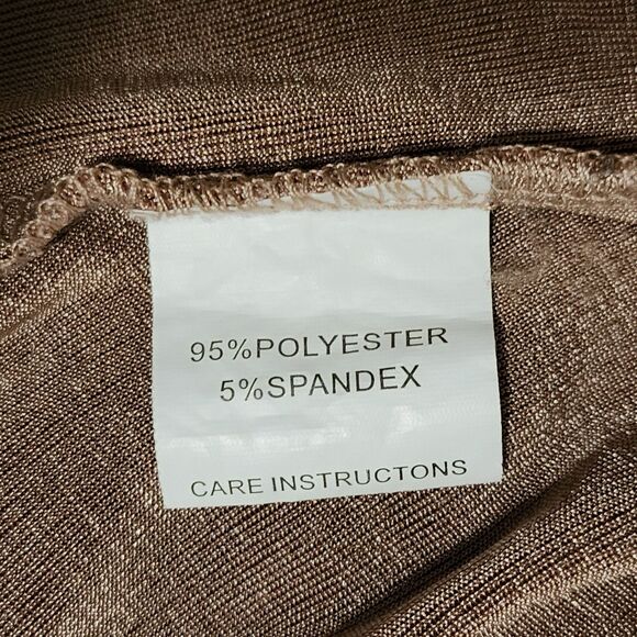 12th Tribe Womens Knit Cropped Button-Up Top Shimmery Brown Long Sleeve Size M - Picture 6 of 7
